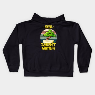 Bonsai Tree Plant Lover Size Doesn't Matter Kids Hoodie